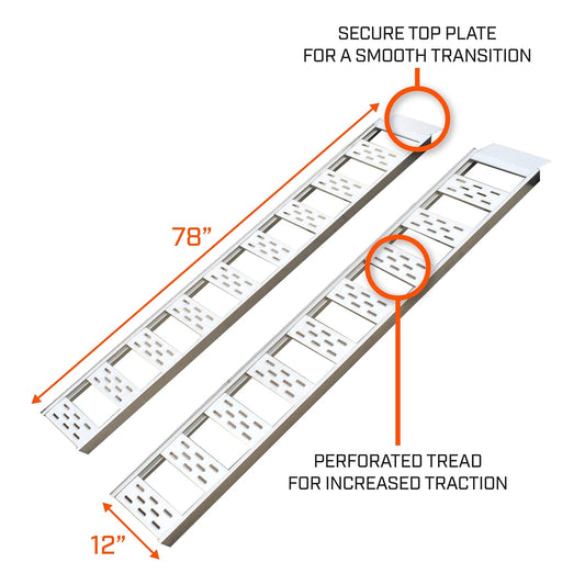 78” x 12” Aluminum Ramps (1,250lb)